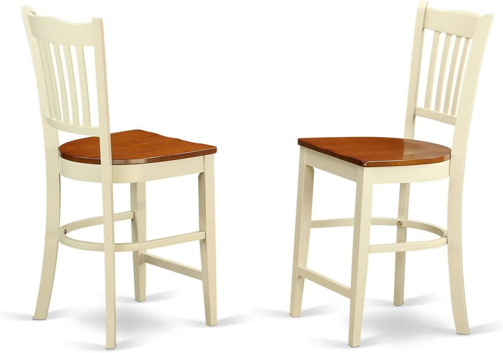 5 Piece Counter Height Dining Table Set with Round Wooden Table and 4 Chairs Y116