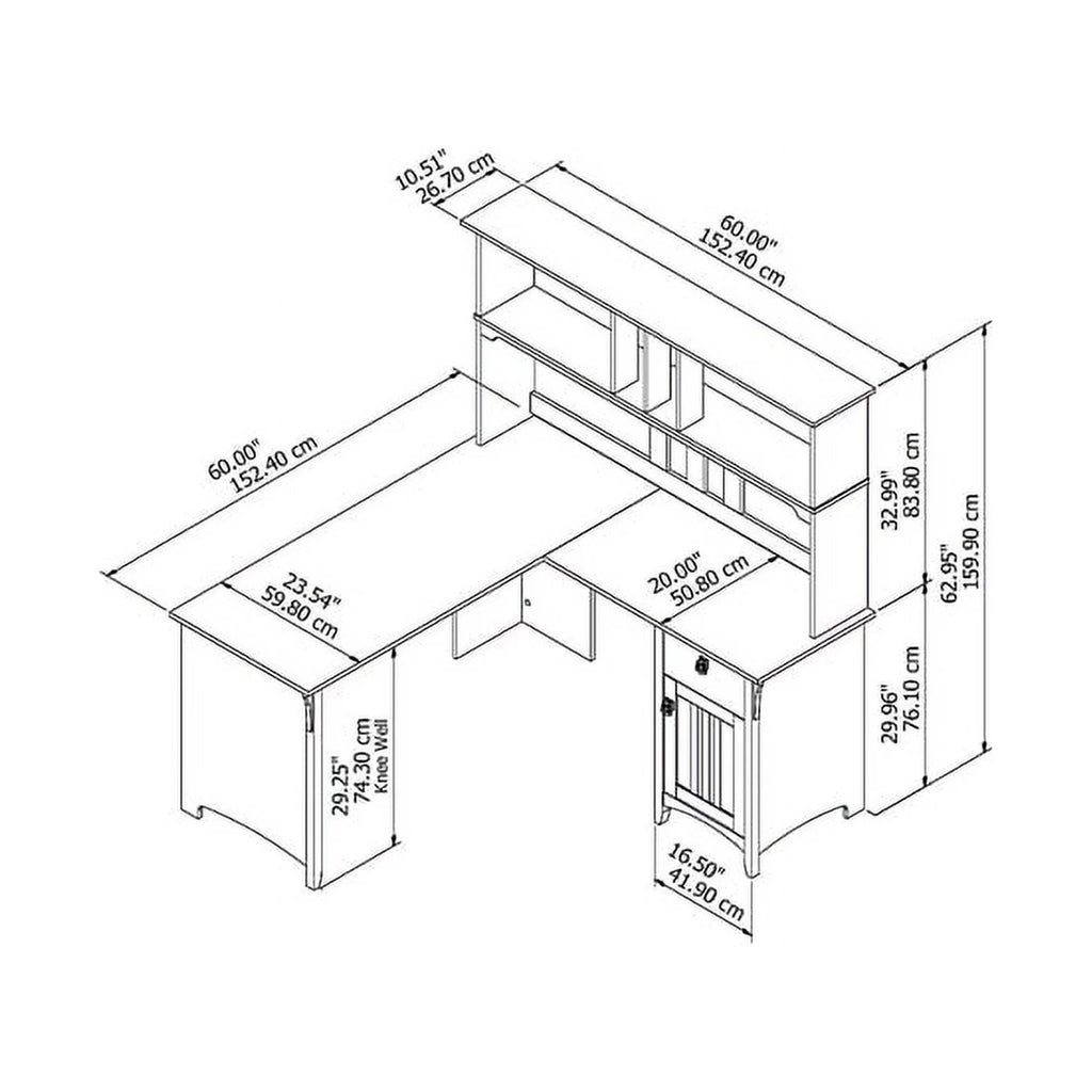 L Shaped Desk with Hutch E95358