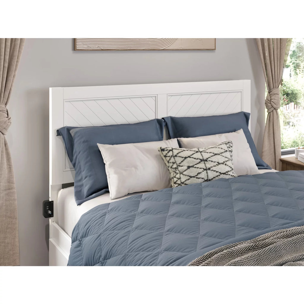 Solid Wood King Size Headboard in White J648974
