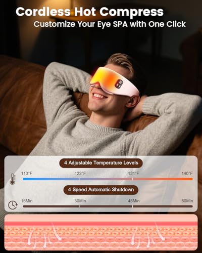 Pink Cordless Heated Eye Mask U98366
