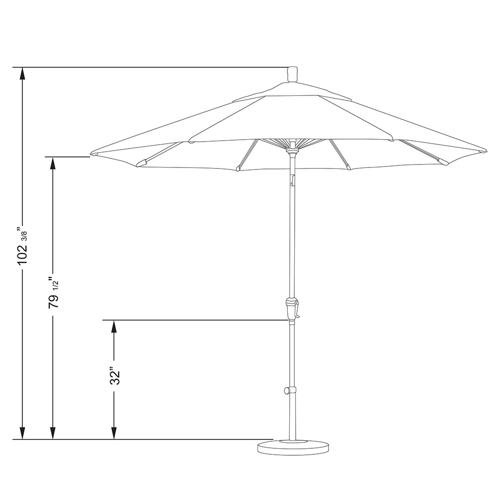 9 ft. Auto Tilt Aluminum Patio Umbrella K532
