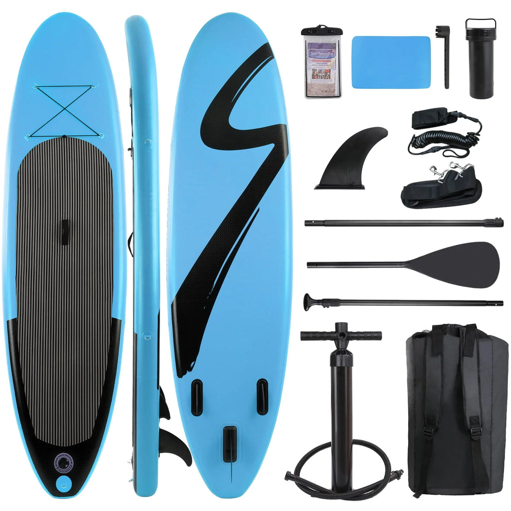 10' Inflatable Stand Up Paddle Board with Paddle, Leash, Pump & Backpack L55113