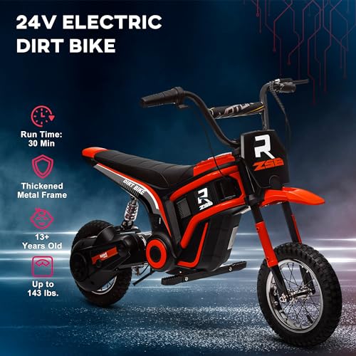 Electric Dirt Bike 24V 350W Off-Road Motorcycle Red B193578