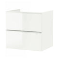 Sink Cabinet with 2 Drawers, High Gloss White B326605