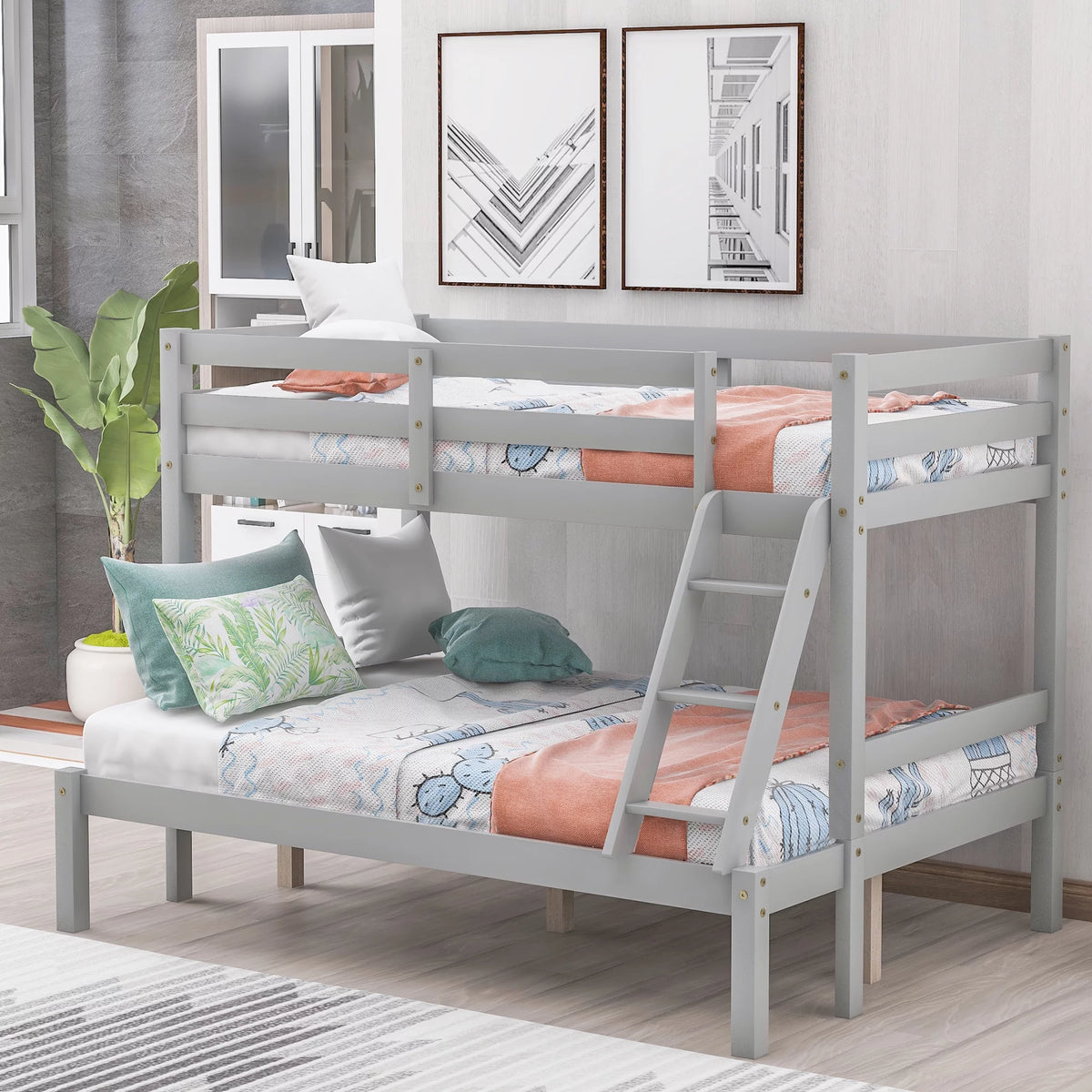 Twin Over Full Solid Wood Bunk Bed A210
