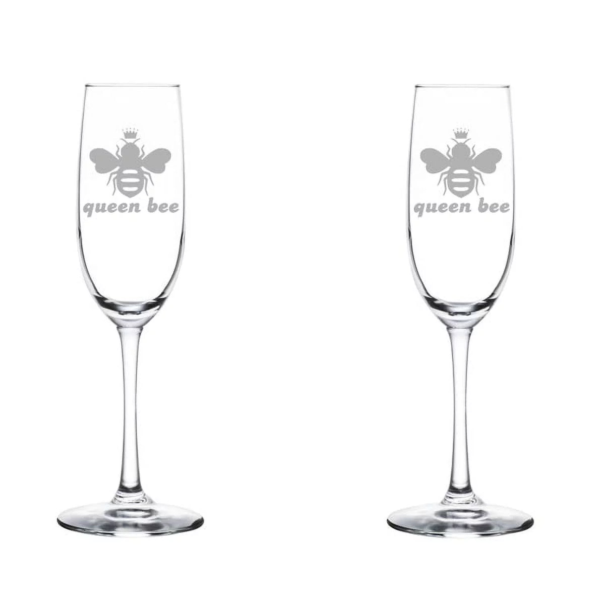 Set of 2 Glass Champagne Flutes 8 oz P3447