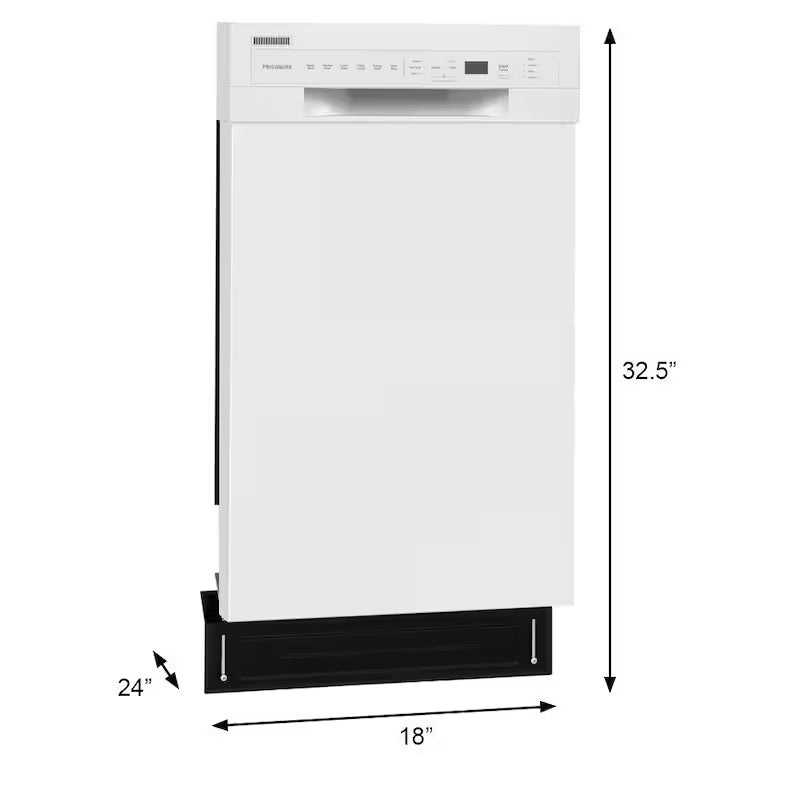 White 18 in. Built-In Dishwasher with Stainless Steel Tub E492