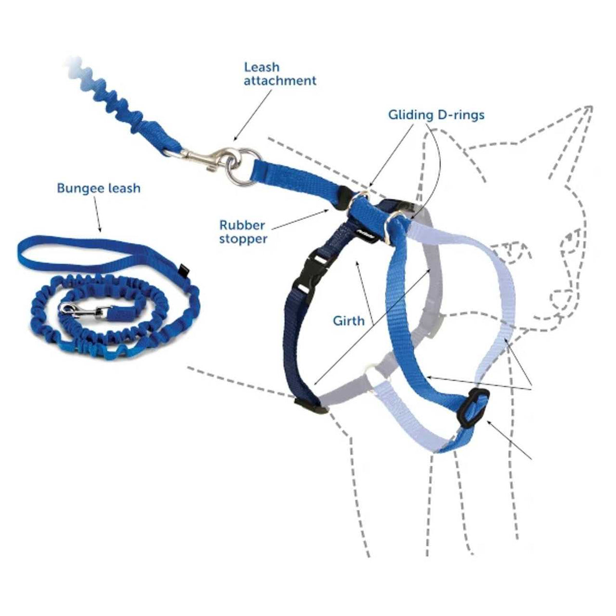 Come with Me Kitty Harness Bungee Leash N6015