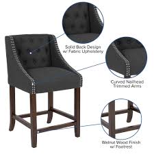 Light Gray Fabric Tufted Counter Height Stool G8212