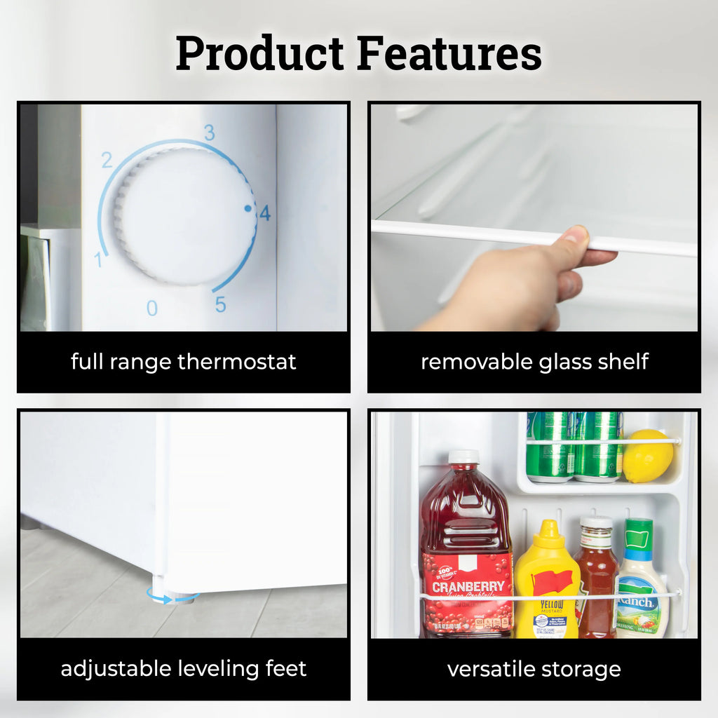 White 1.6 Cu.Ft. Refrigerator With Freezer J802924