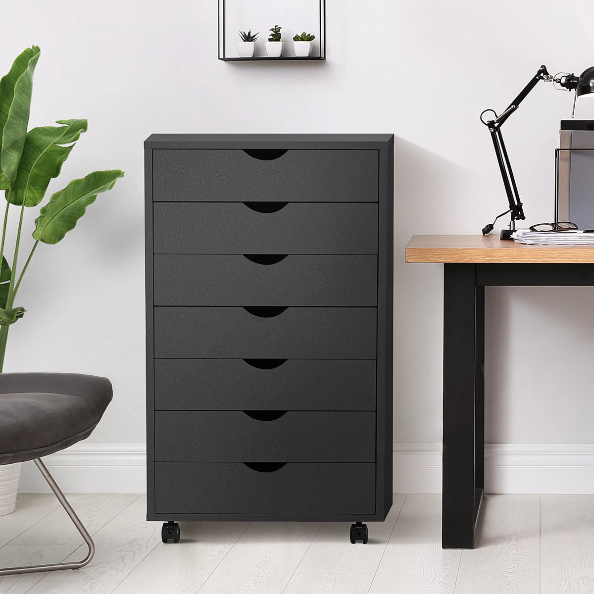 Black 7 Drawer Wood Dresser G55657