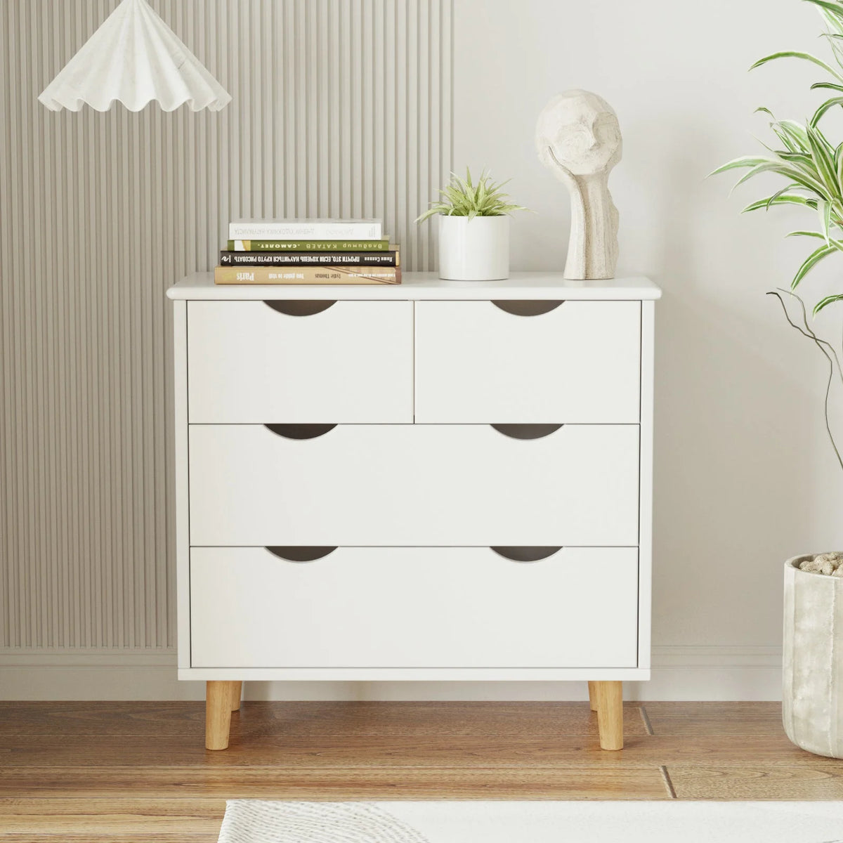 White 6 Drawer Wood Dresser M9937