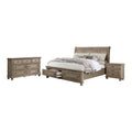 3-Piece Gray Wood Bedroom Set King Nightstand Dresser D58619