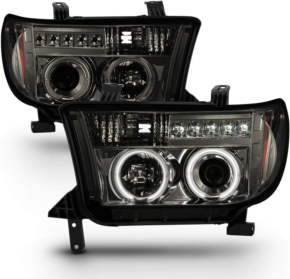Smoked Lens LED Projector Headlights Left+Right P835