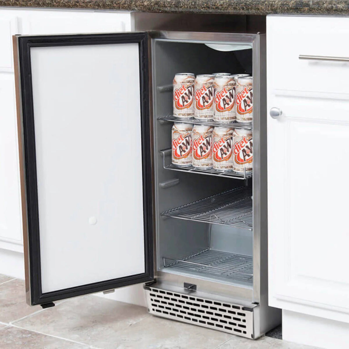 15 Wide Indoor/Outdoor Stainless Steel Beverage Refrigerator H585
