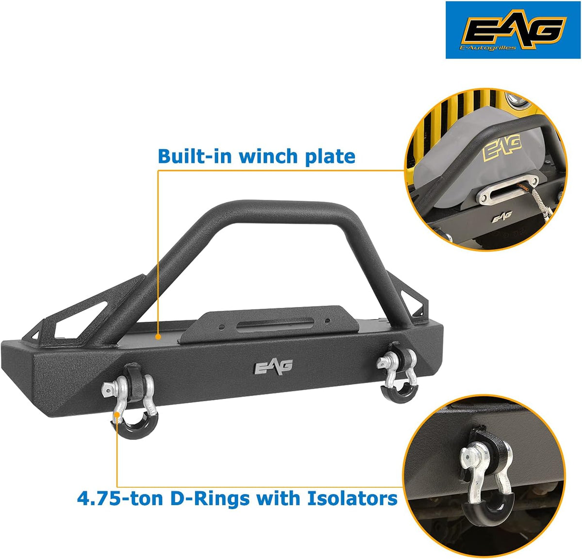 Heavy Duty Front and Rear Bumper with Tire Carrier Combo F8544