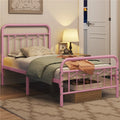 Queen Size Matte Black Metal Platform Bed Frame with Headboard and Footboard R638600