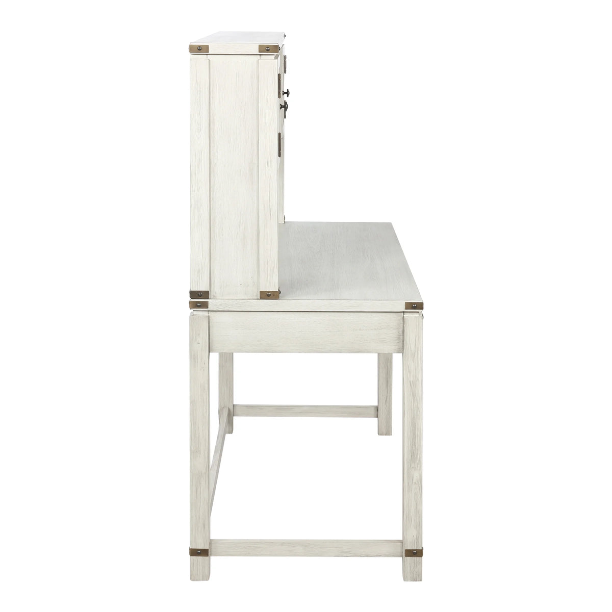 Champagne Oak Engineered Wood Desk with Hutch F252
