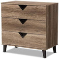 Light Brown Wood 3-Drawer Chest P4577