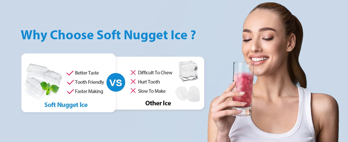 Nugget Ice Maker Countertop, 55 lbs/Day, Self-Cleaning, Stainless Steel X7546