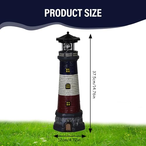 15" Waterproof Resin Lighthouse Solar Light C123