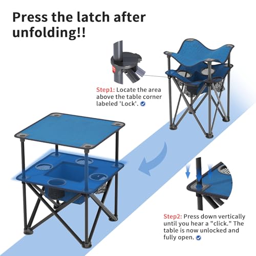 Folding Camping Table with 4 Cup Holders and Travel Bag K204171