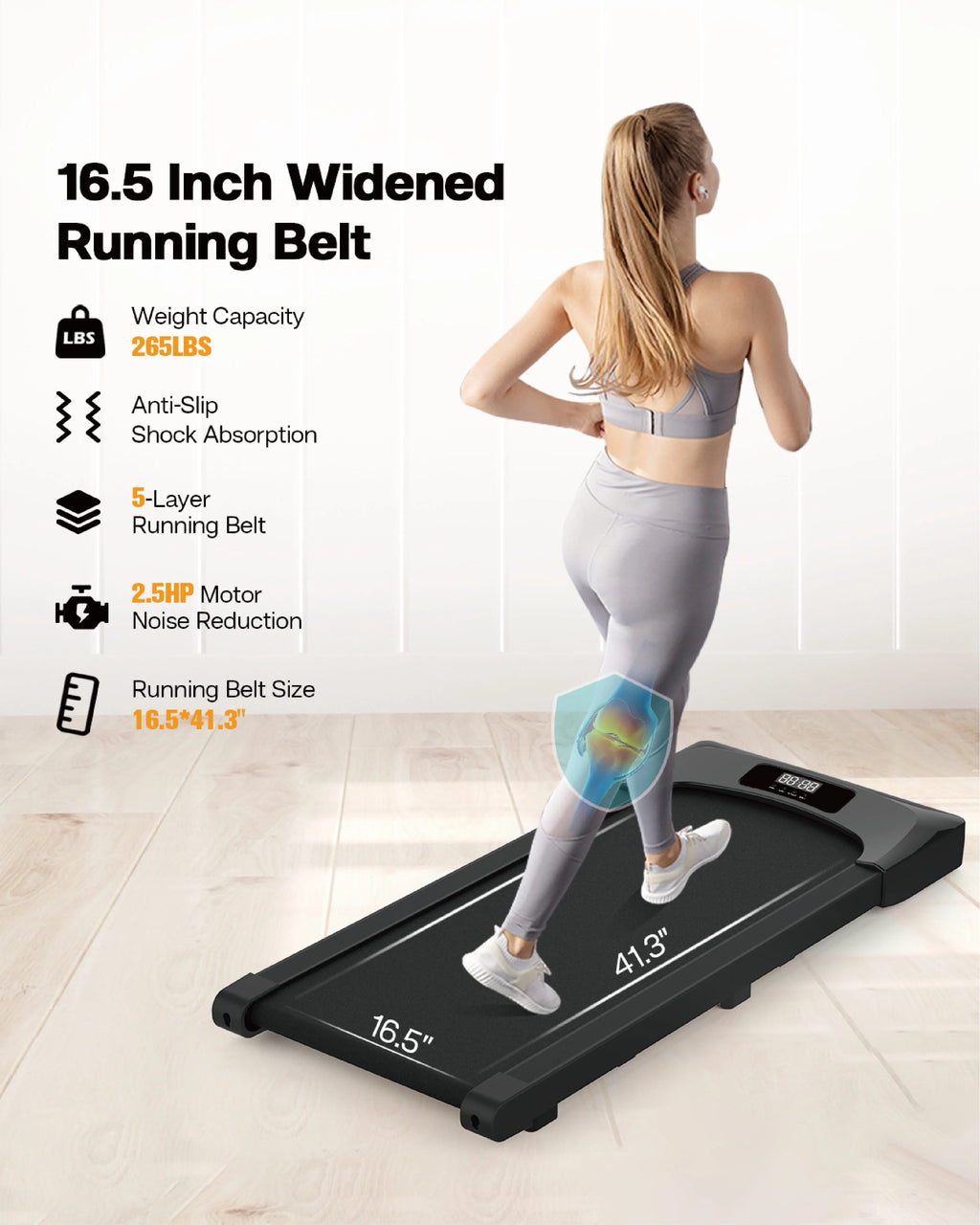 Under Desk Walking Pad Treadmill with Remote D9862