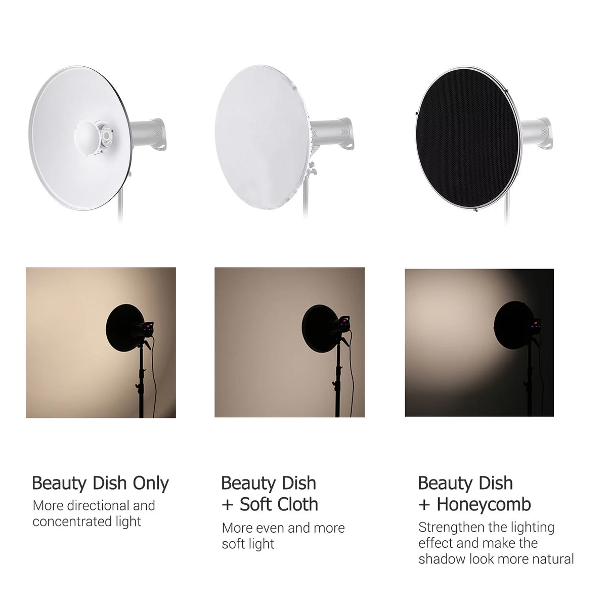 22 Inch Beauty Dish Reflector Diffuser with Honeycomb for Bowens Mount X936281