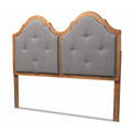 Grey Fabric and Wood Arched Headboard Y50729