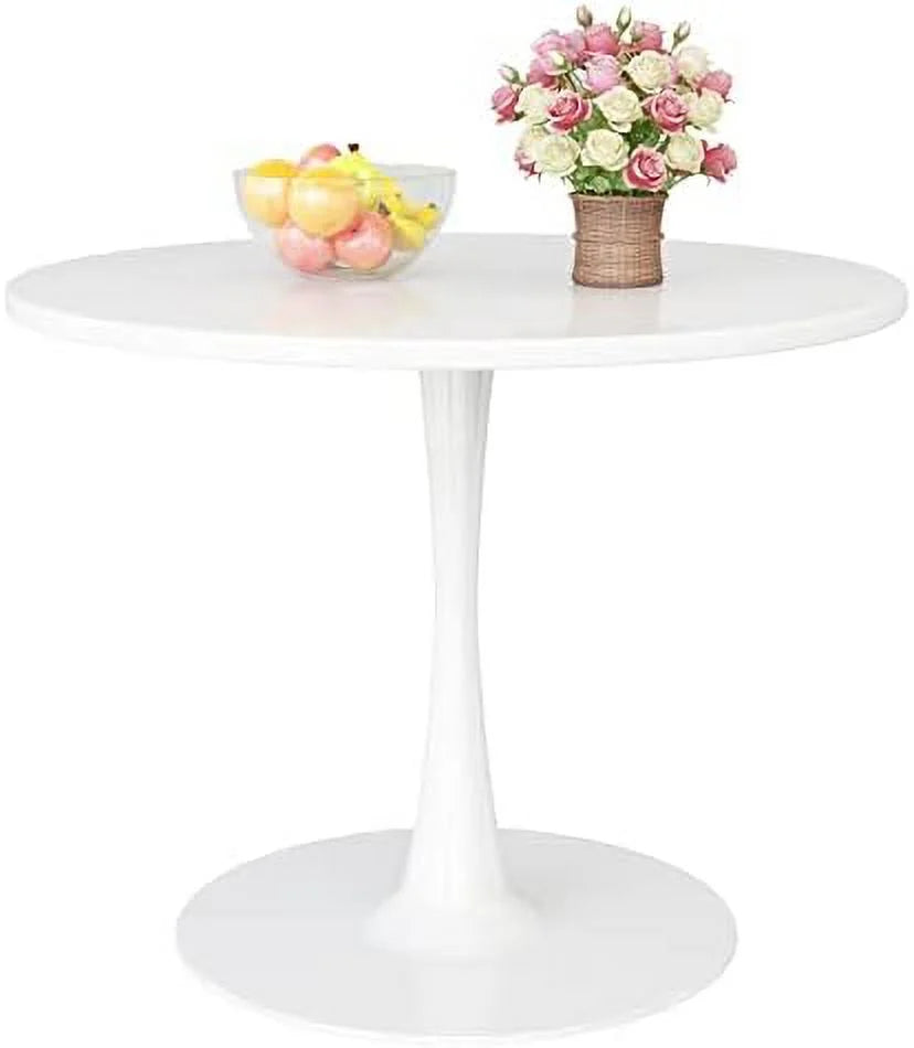 Black Round Dining Table 31.5" with Pedestal Base N644