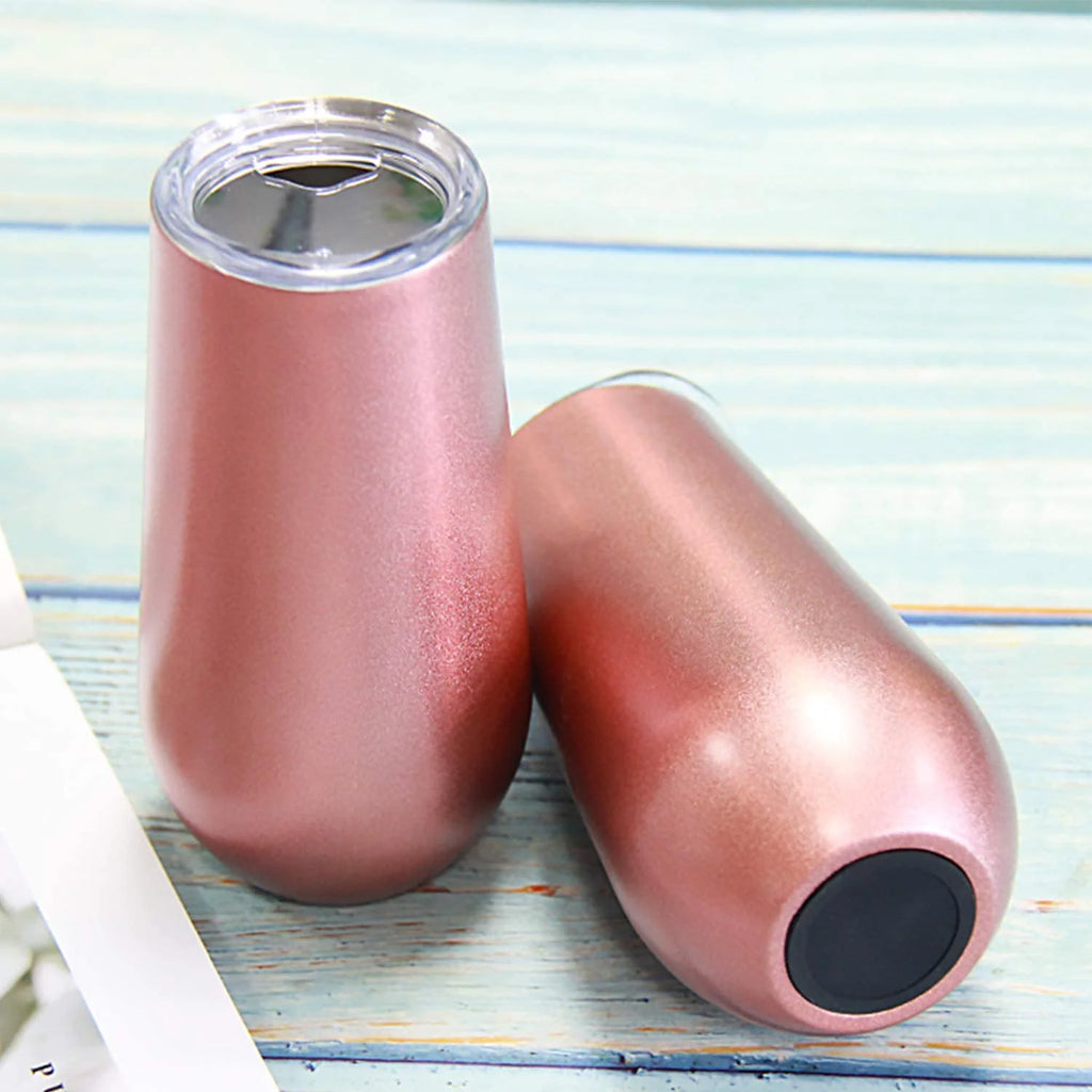 Stainless Steel 6 Ounce Insulated Champagne Flutes Set N8203
