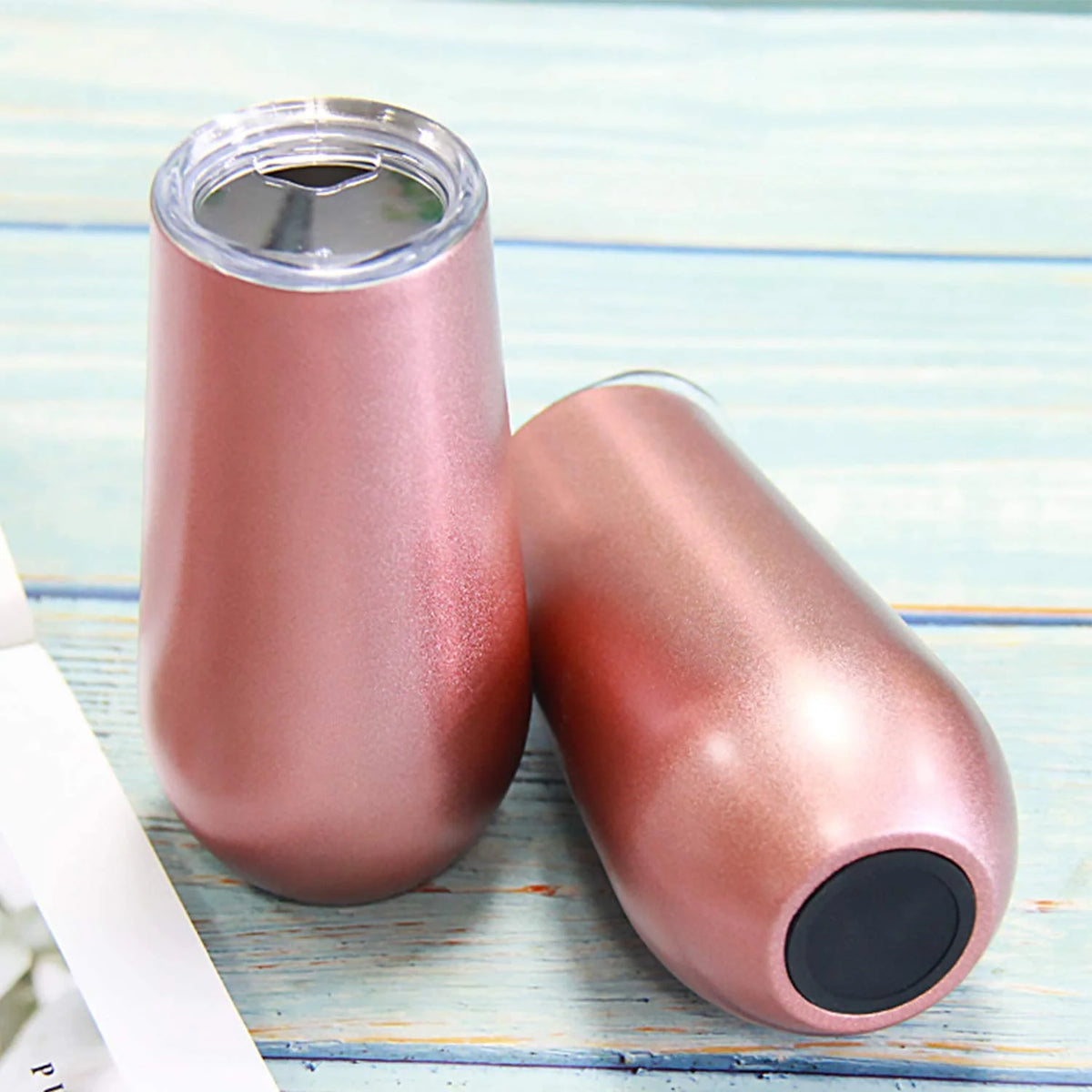 Stainless Steel 6 Ounce Insulated Champagne Flutes Set N8203