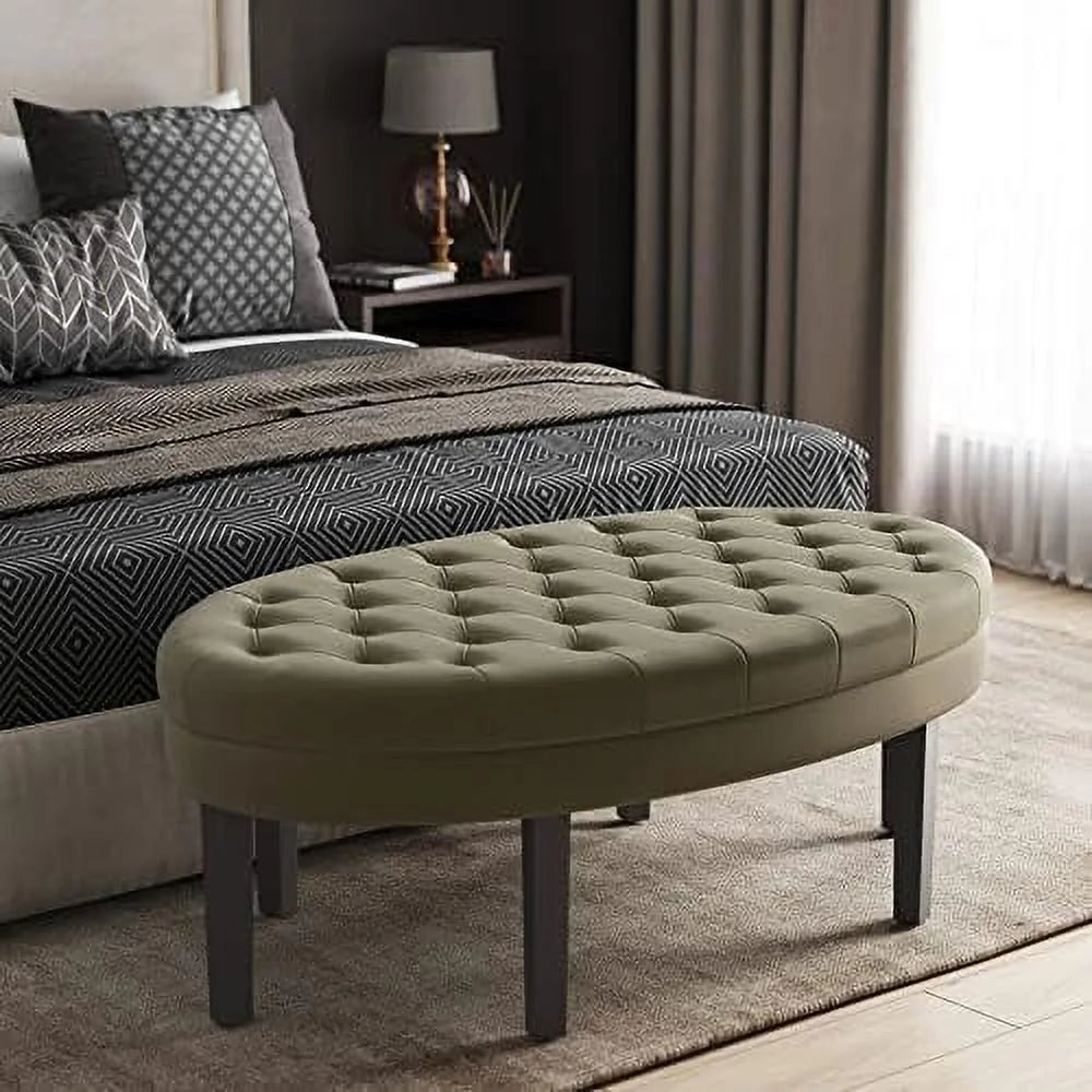 Light Brown Upholstered Ottoman Bench I46683