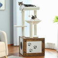 Cat Tree with Litter Box Enclosure and Scratching Posts N578