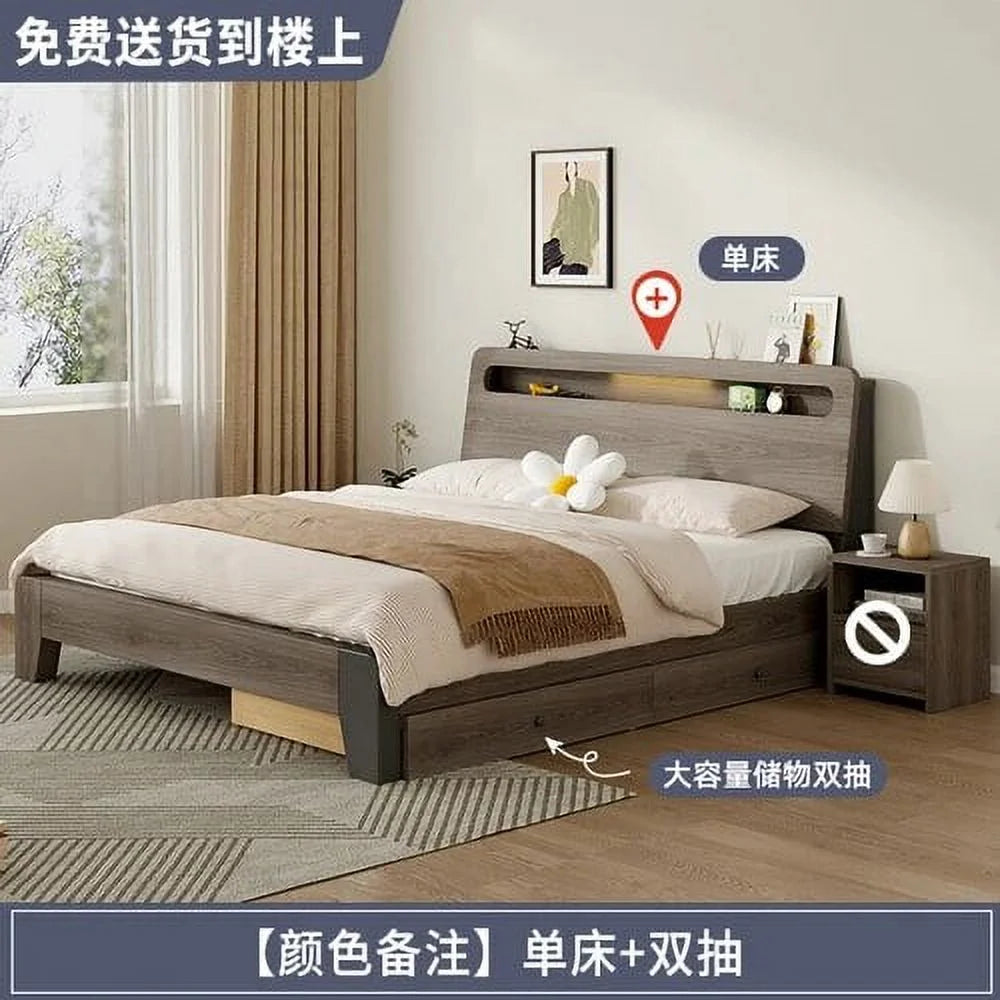 King Size Wooden Bed Frame with Storage A9595