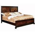 Queen Size Wooden Parquet Design Bed Brown M1474