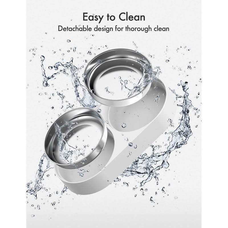 Automatic Pet Food Splitter with Stainless Steel Bowls E10432