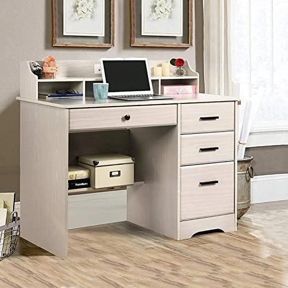 Computer Desk with Drawers and Hutch Wood Desk T1382