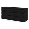 Black 6 Drawer Double Dresser B249