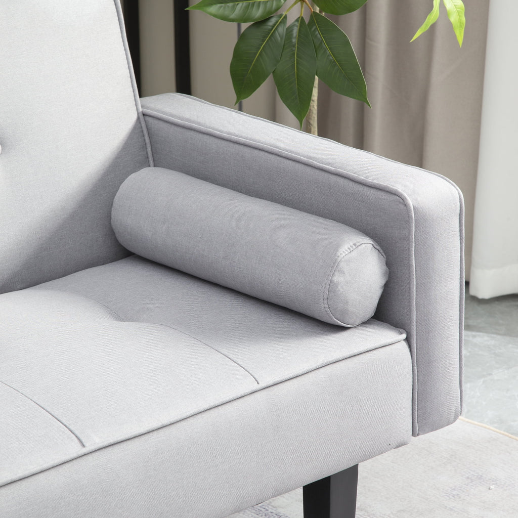 Linen Futon Sofa Bed with Armrests Y24154