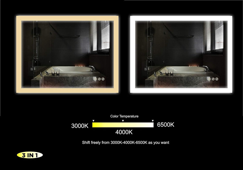 48x36 inch Wall Mounted LED Lighted Bathroom Mirror L814480