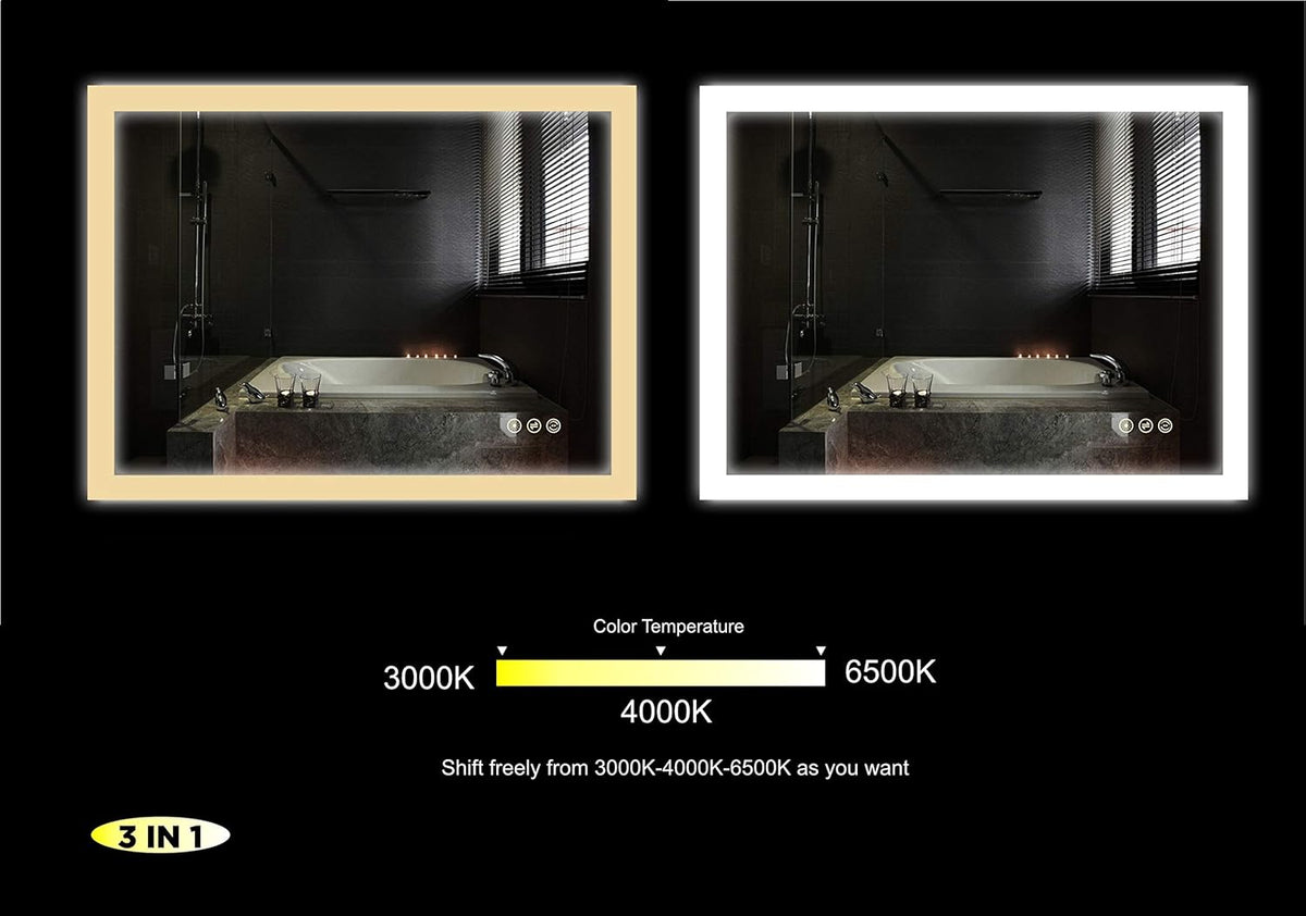 48x36 inch Wall Mounted LED Lighted Bathroom Mirror L814480