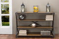 Brown Wood and Metal Console Table A6077