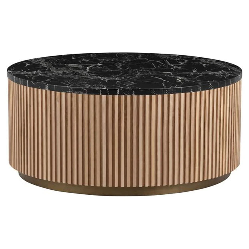 Black Faux Marble Wood Coffee Table Q467