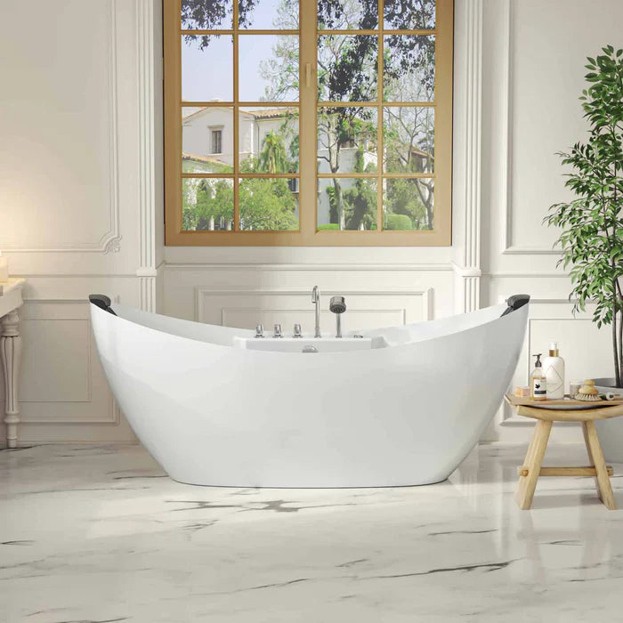 67 Freestanding Whirlpool Bathtub with Faucet G1430