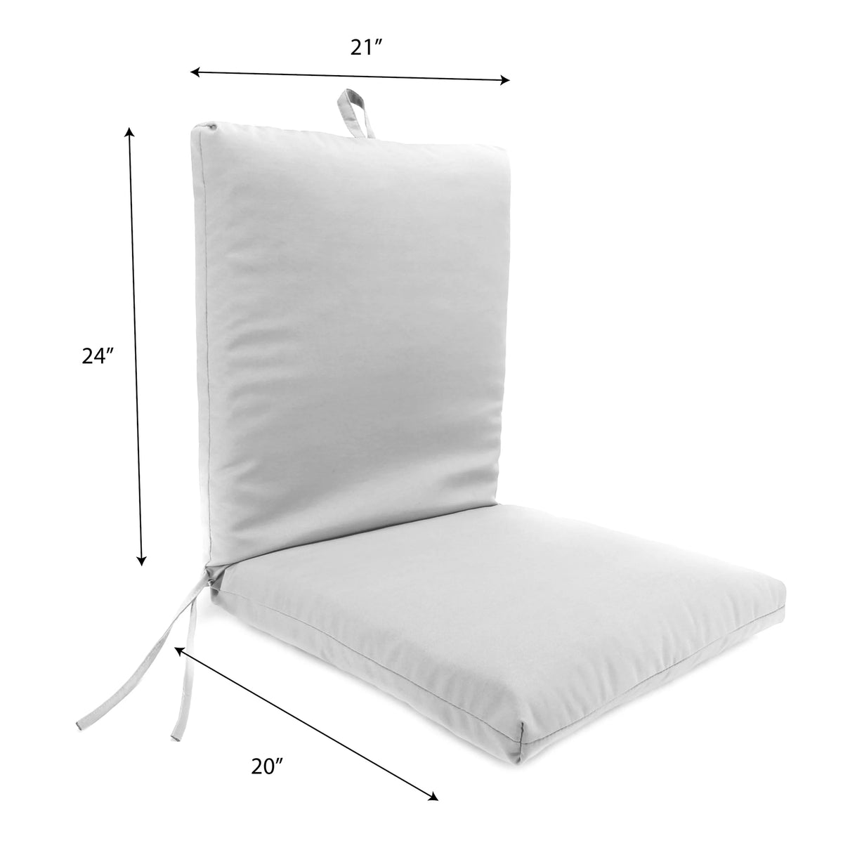 Grey Floral Rectangular Outdoor Chair Cushion with Ties G39890