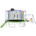 12/14FT Trampoline with Swing and Slide, 1000LBS Capacity X361429
