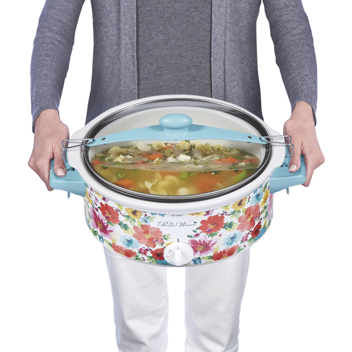 Portable 6 Quart Slow Cooker with Removable Crock X243409