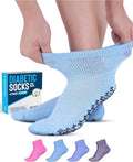 Diabetic Ankle Socks with Grippers 4 Pair 1/4 Length G1589