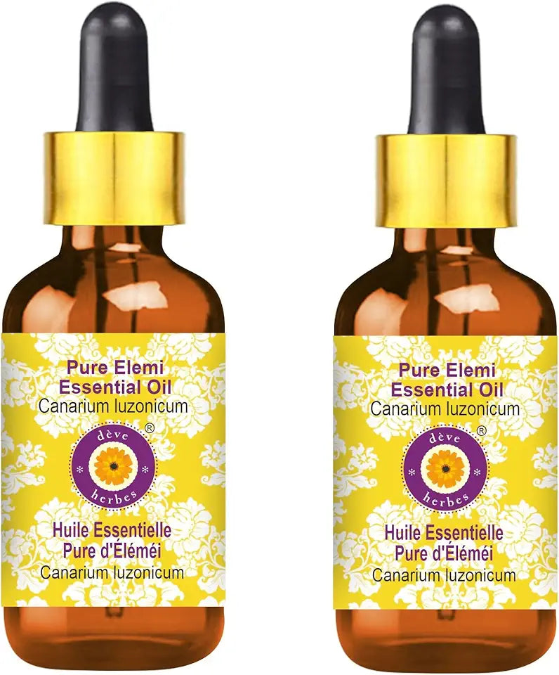 Pure Elemi Essential Oil with Glass Dropper Steam Distilled 100ml X 2 C1266